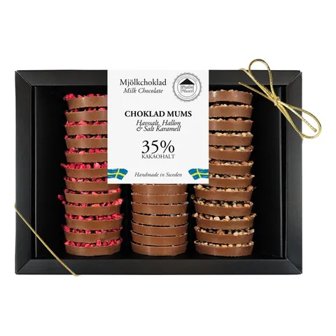 Choklad Mums med tre toppings, Pralinhuset