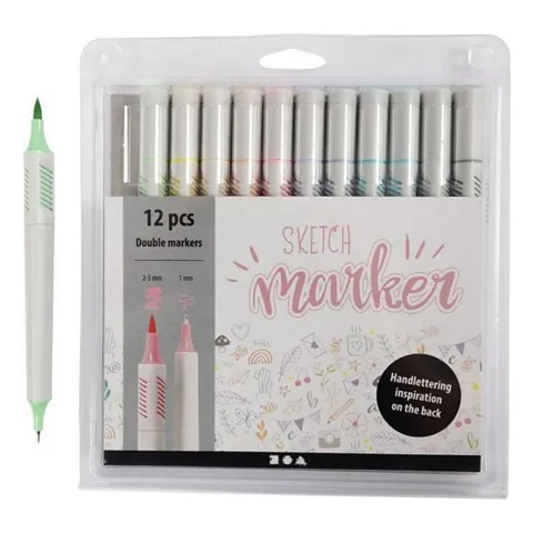 Sketch Markers i pastell, 12-pack
