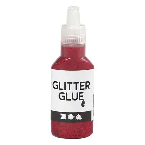 Glitterlim i rött