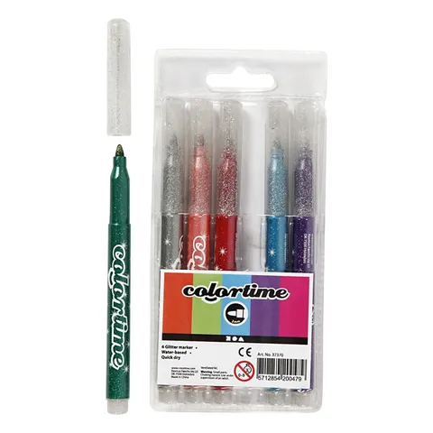 Glittertusch Colortime, 6-pack
