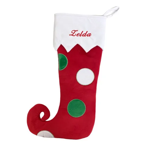 Julstrumpa med broderat namn, Medgravyr