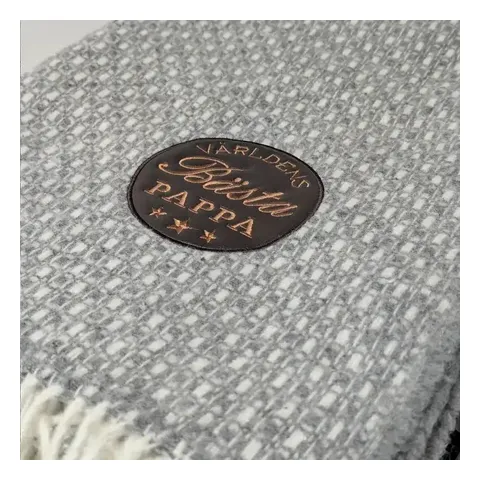 Ullpläd med broderat namn, Kosta Linnewäfveri
