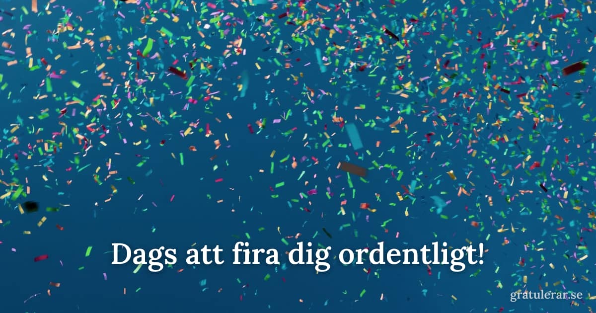 Konfetti som faller mot djupblå bakgrund — fest i luften