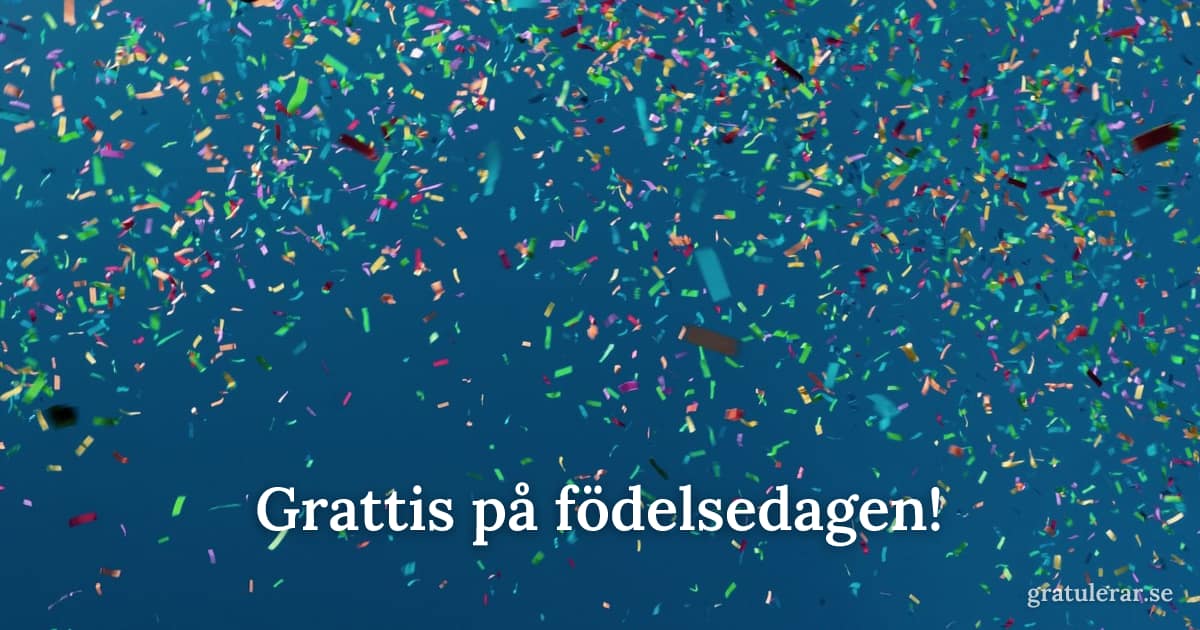 Grattis på födelsedagen! — Konfetti som faller mot djupblå bakgrund — fest i luften